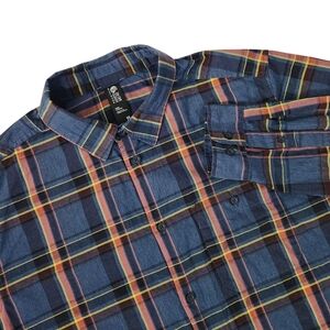 MOUNTAIN HARDWEAR Blue Plaid Cotton Button-Down Shirt m